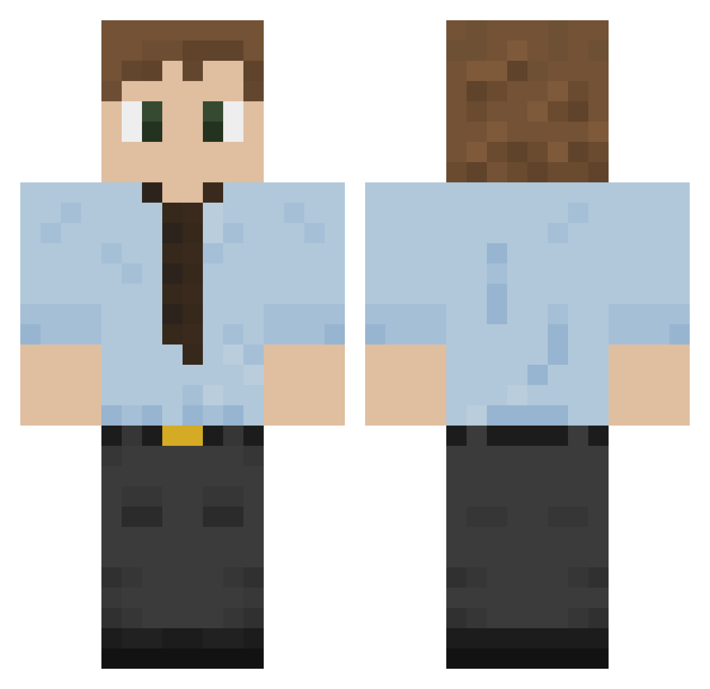 BryceVlb Minecraft skin, front and back view
