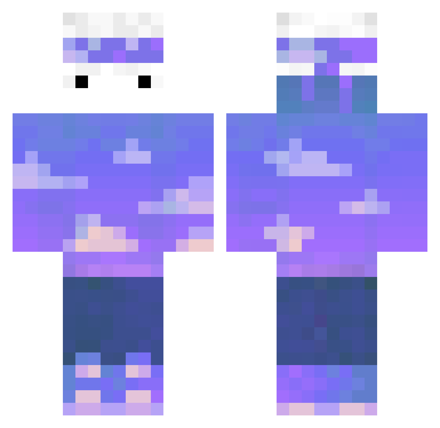 Assez Minecraft skin, front and back view