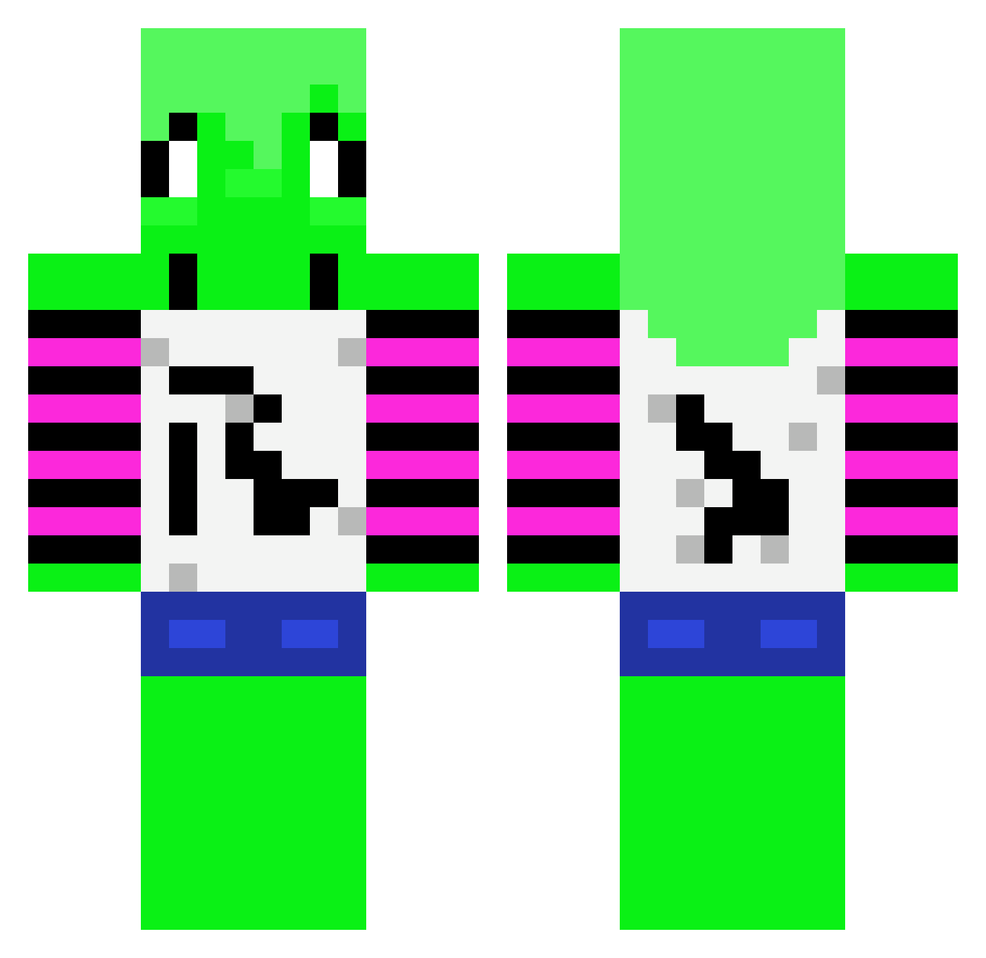 RobloxrobbinYT Minecraft skin, front and back view