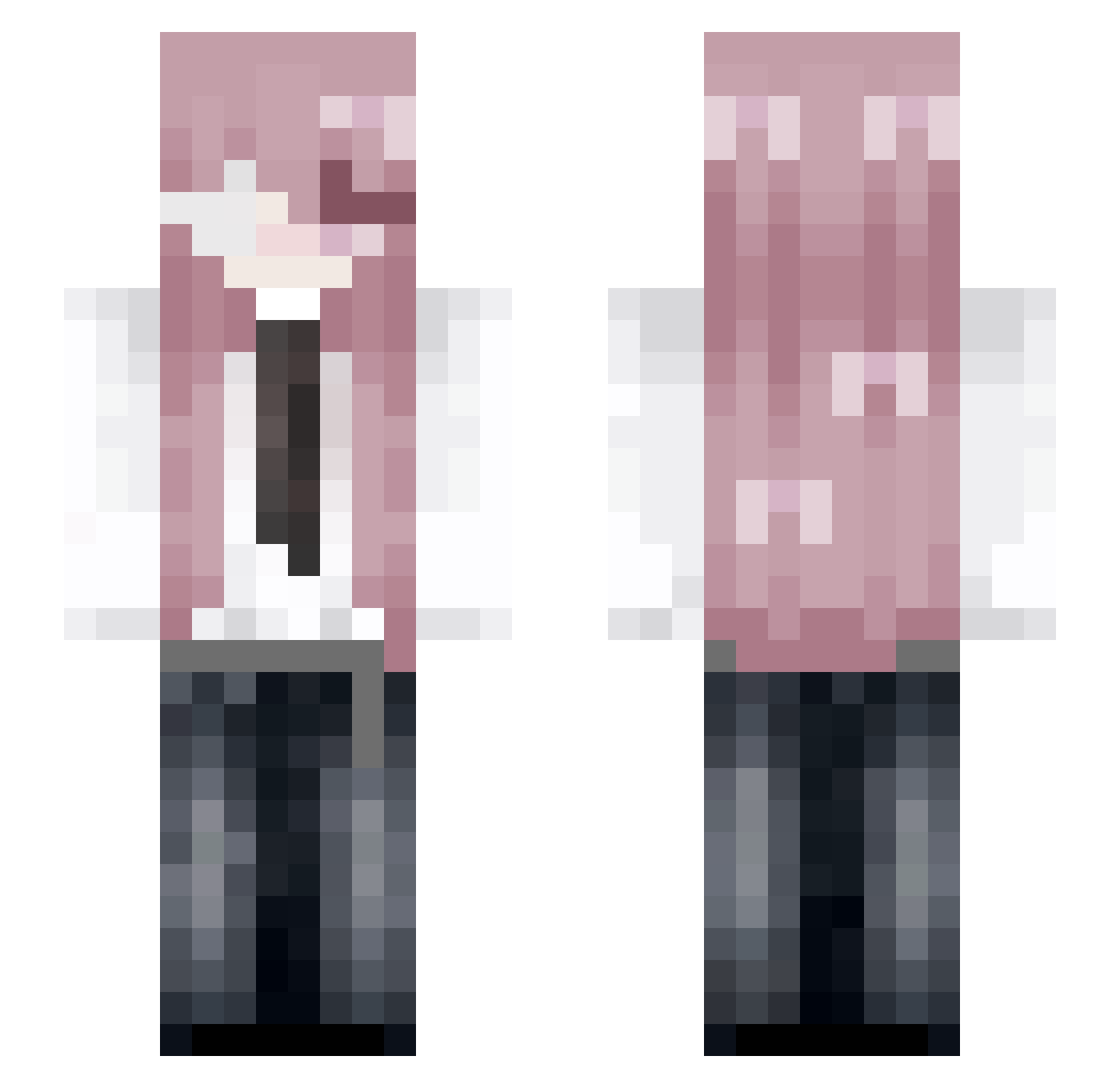 Silhck Minecraft skin, front and back view