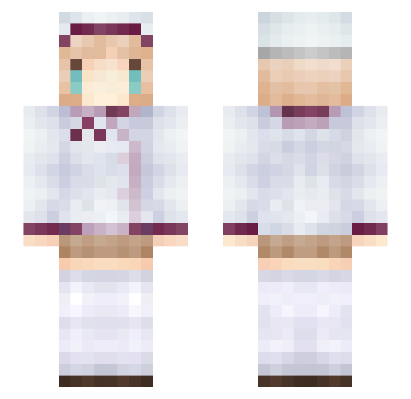 Wonton Minecraft skin, front and back view