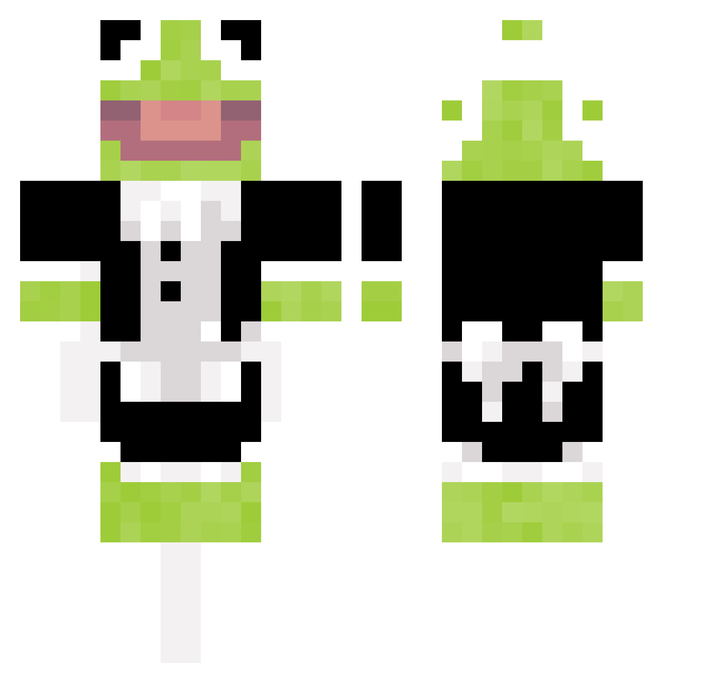 smssix Minecraft skin, front and back view