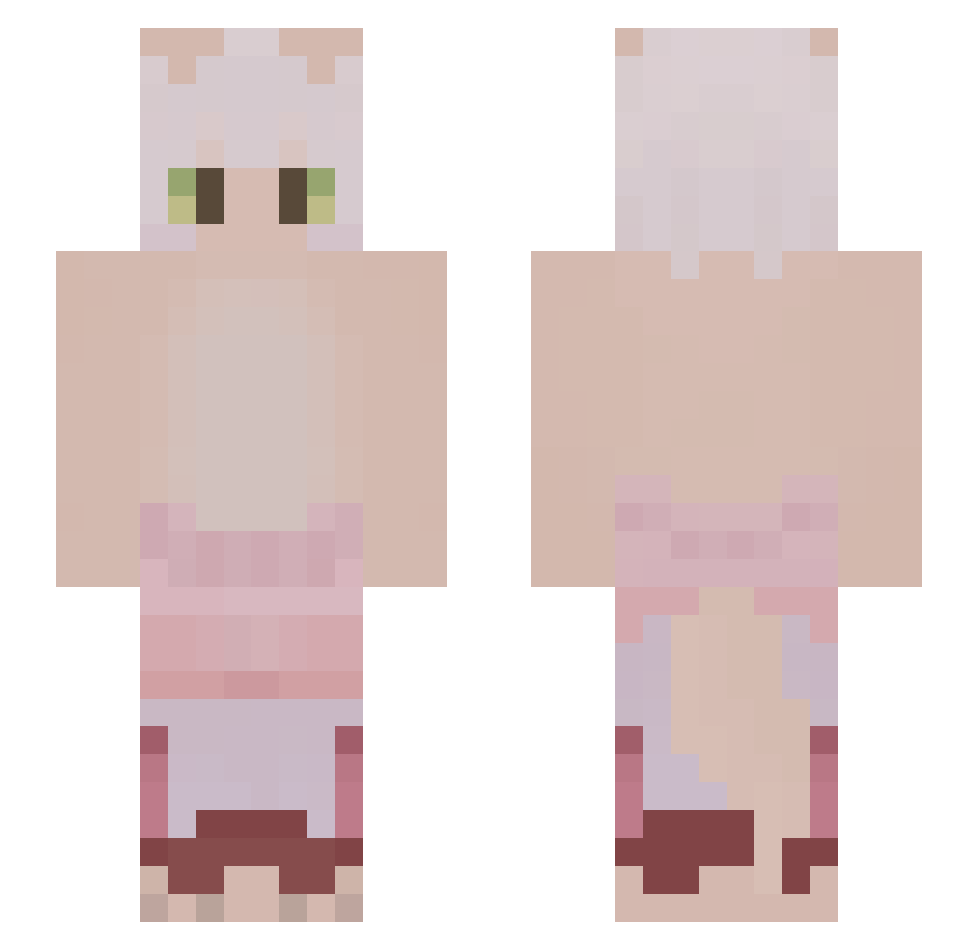 LoChE4Ka Minecraft skin, front and back view