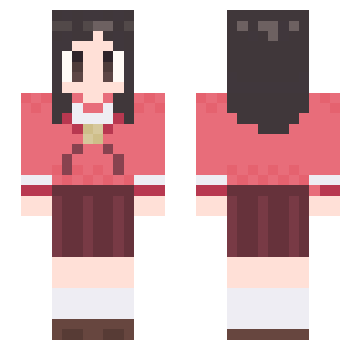 Vzy_x Minecraft skin, front and back view
