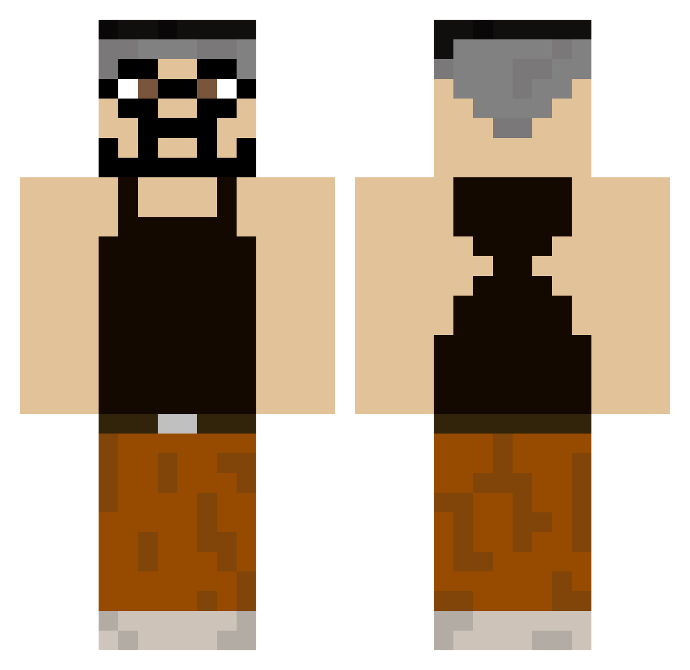 TinyIsHere Minecraft skin, front and back view