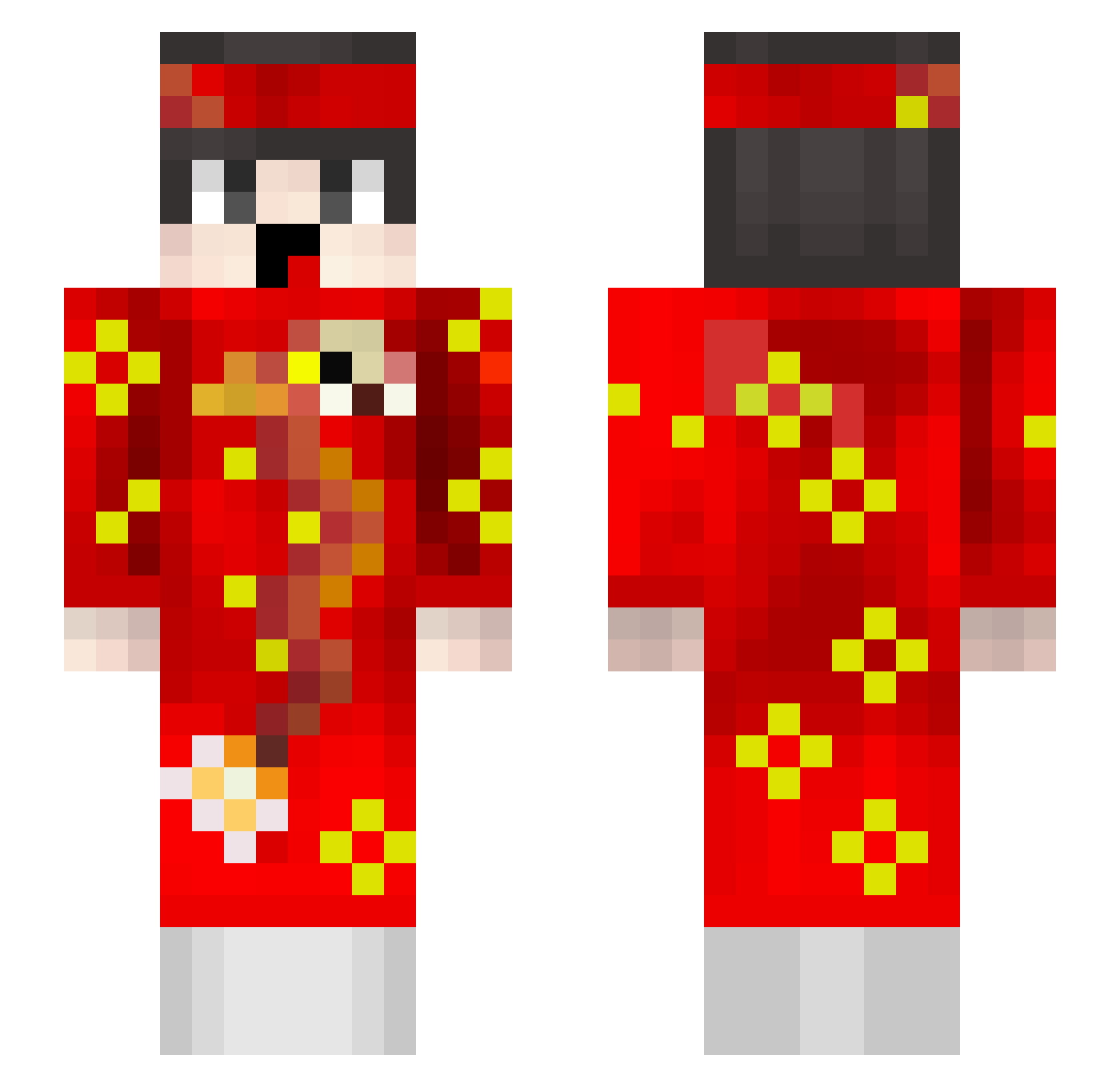Wasterrrr Minecraft skin, front and back view