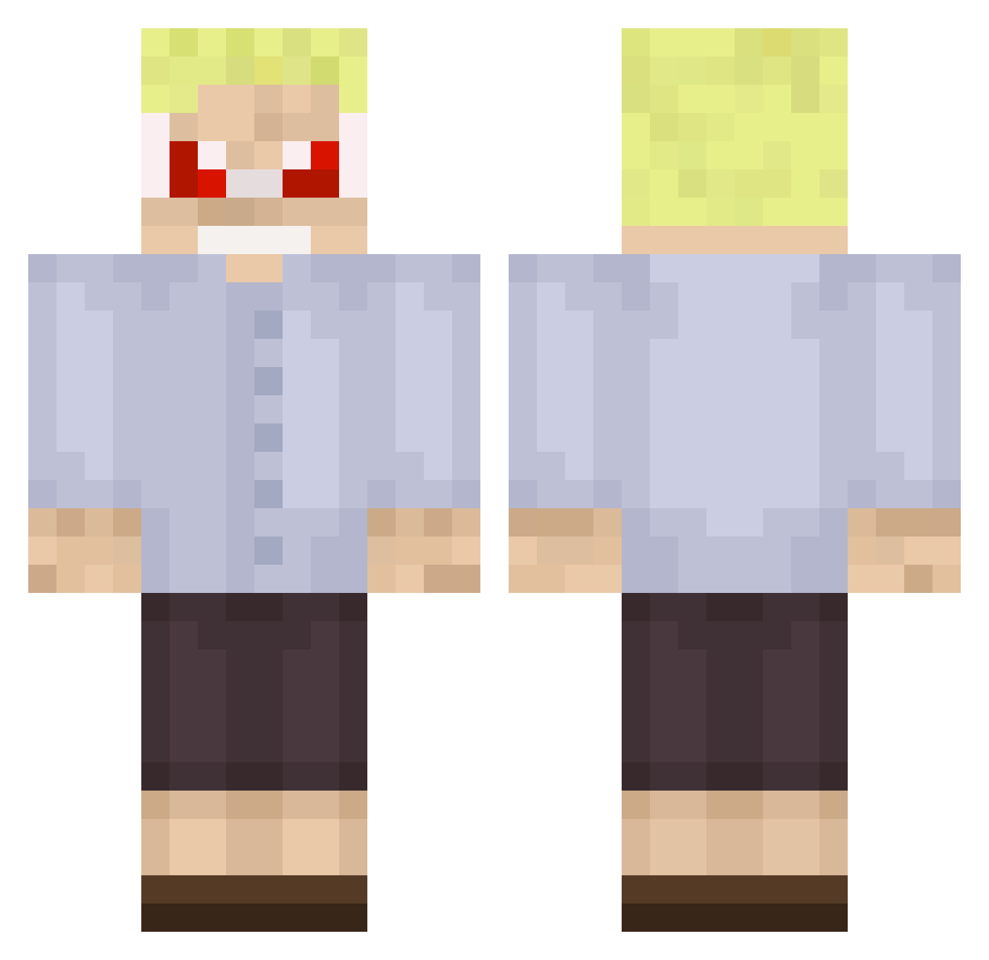babdoow Minecraft skin, front and back view