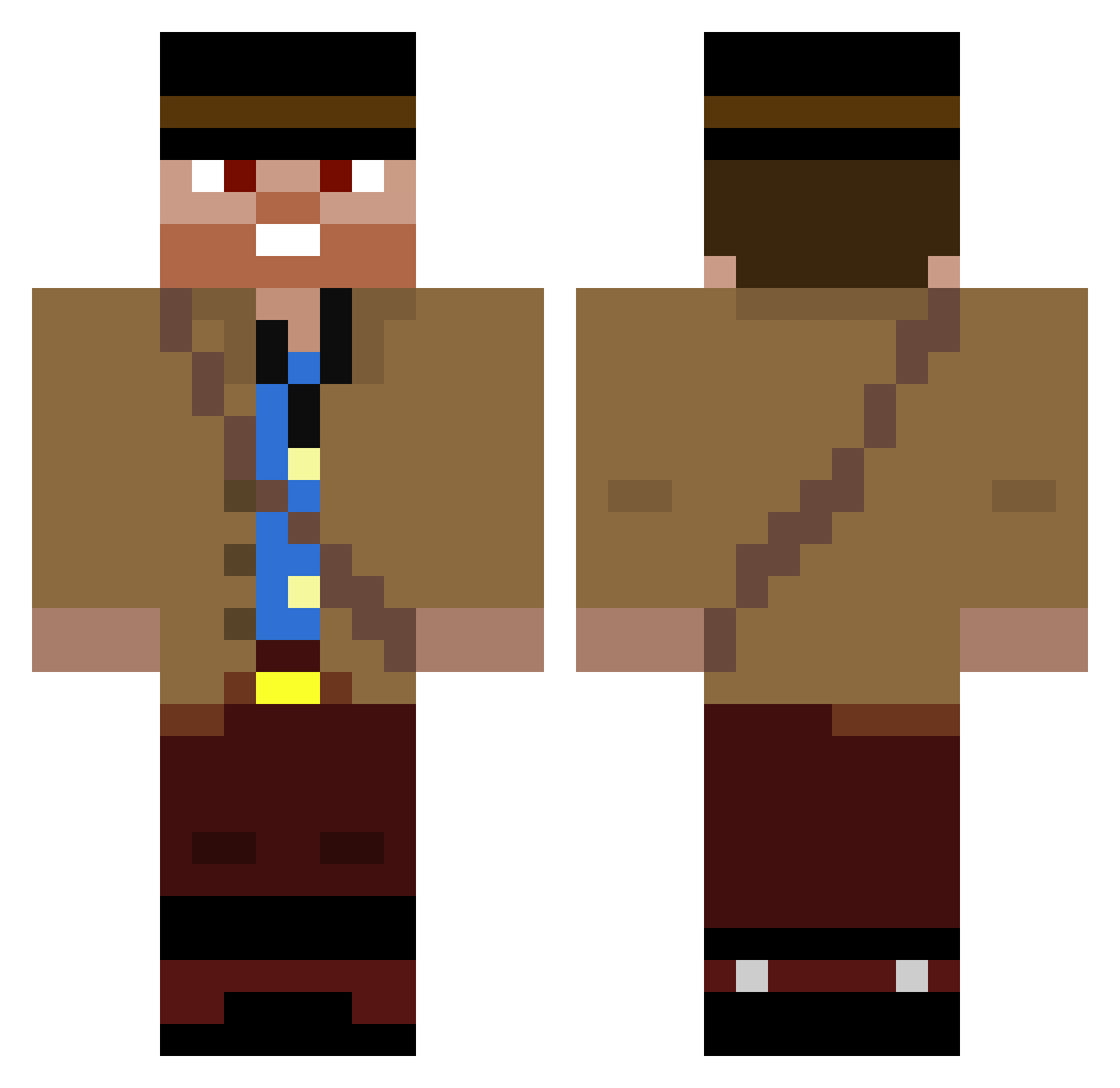 Alexis2374 Minecraft skin, front and back view