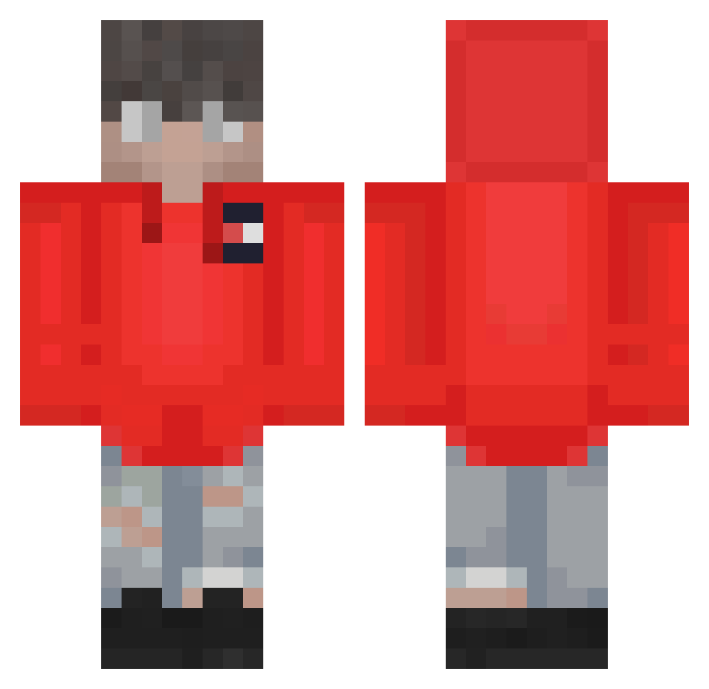 Opskrift Minecraft skin, front and back view