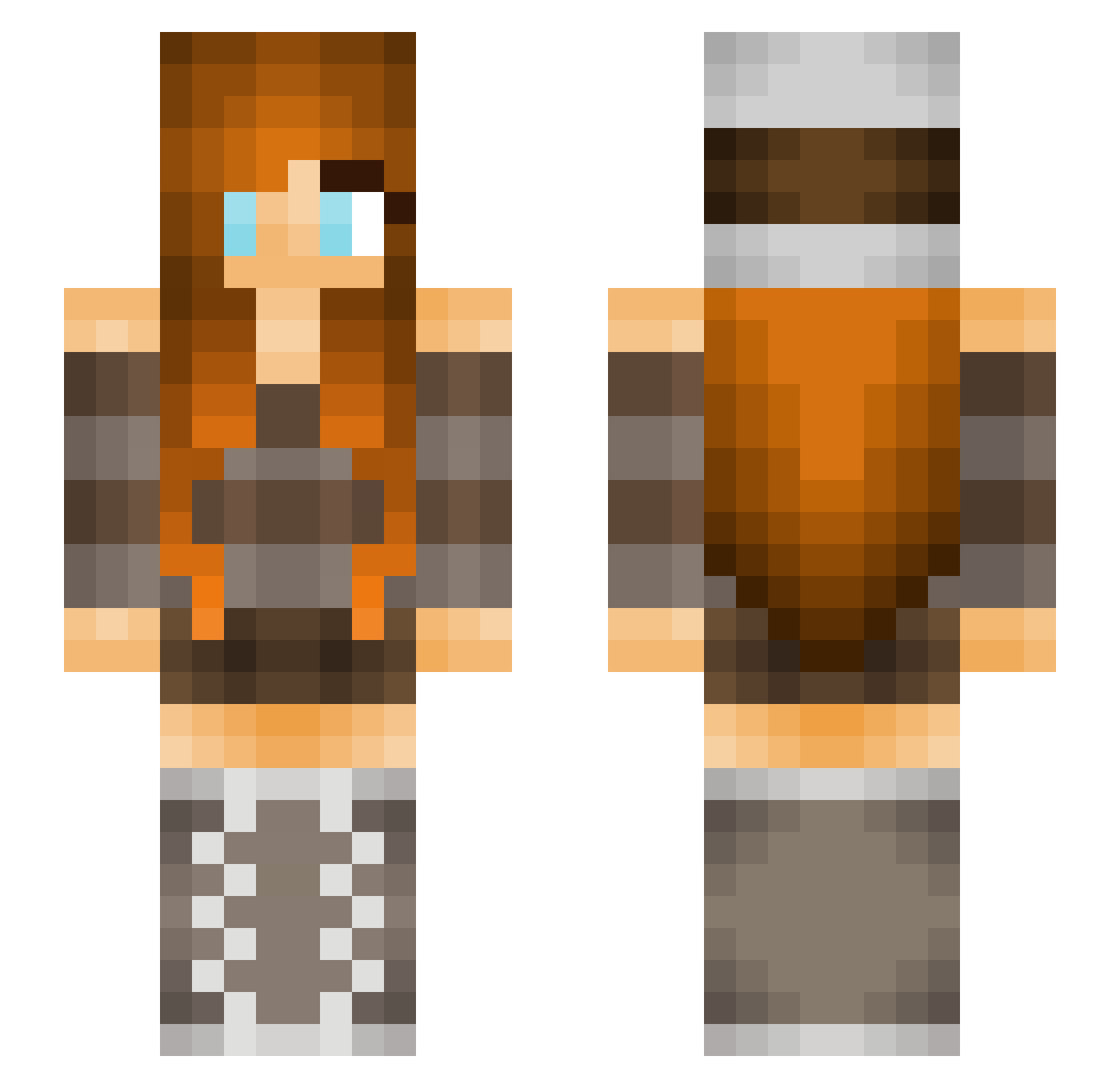 x_jae Minecraft skin, front and back view