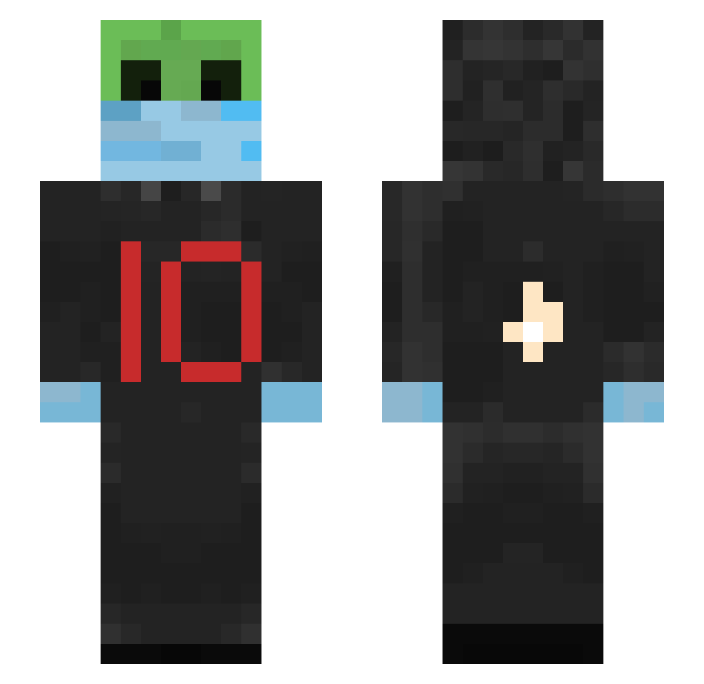 io18 Minecraft skin, front and back view
