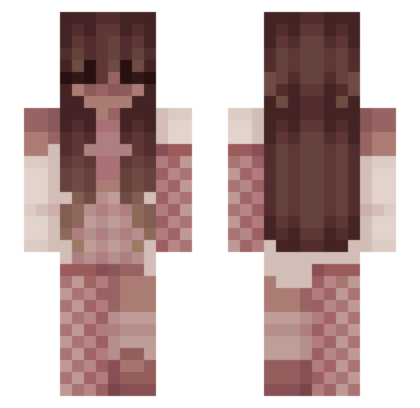blossxy Minecraft skin, front and back view