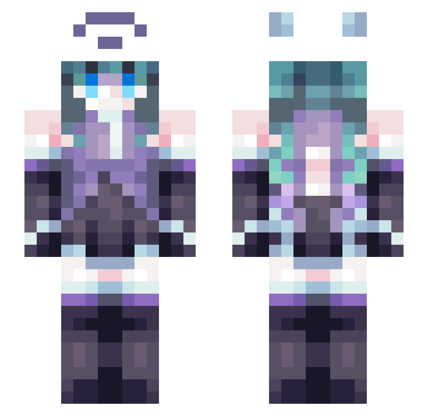 DerpyJJ Minecraft skin, front and back view
