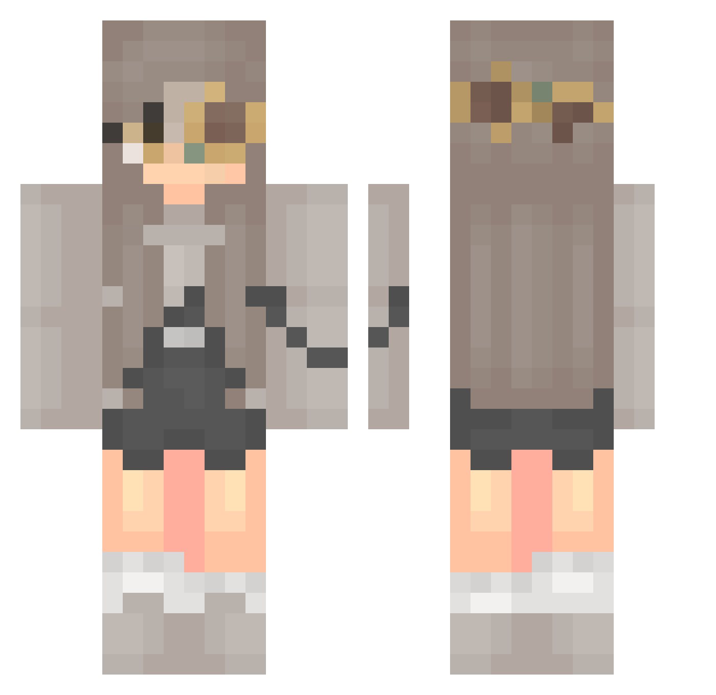 Culturally Minecraft skin, front and back view