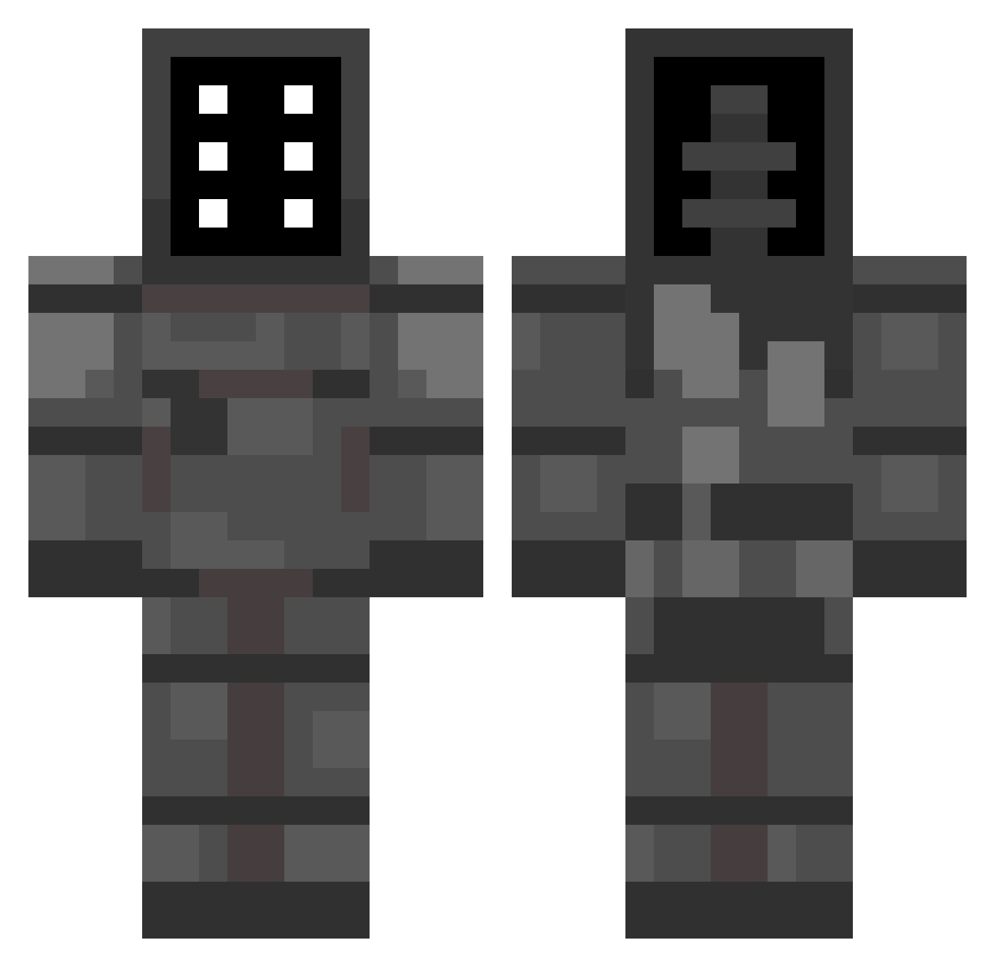 dulcify Minecraft skin, front and back view