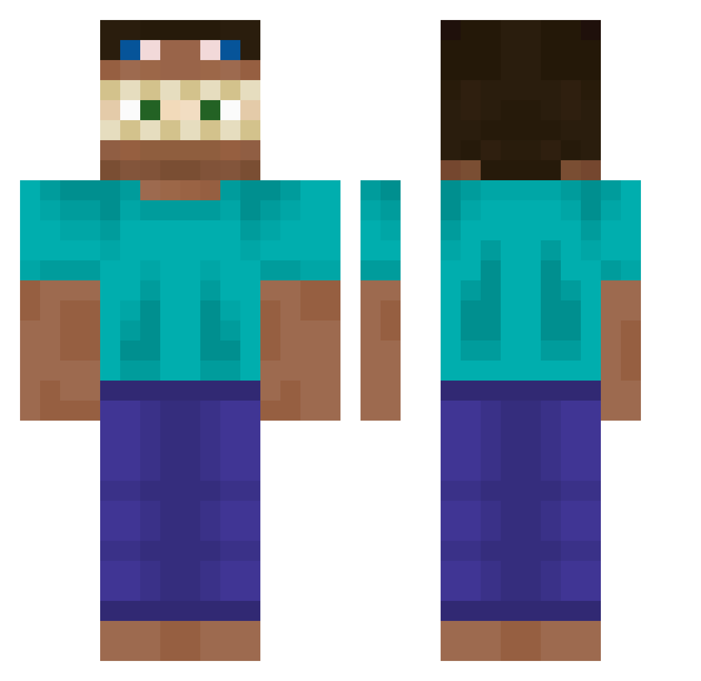 fortnitecheese69 Minecraft skin, front and back view