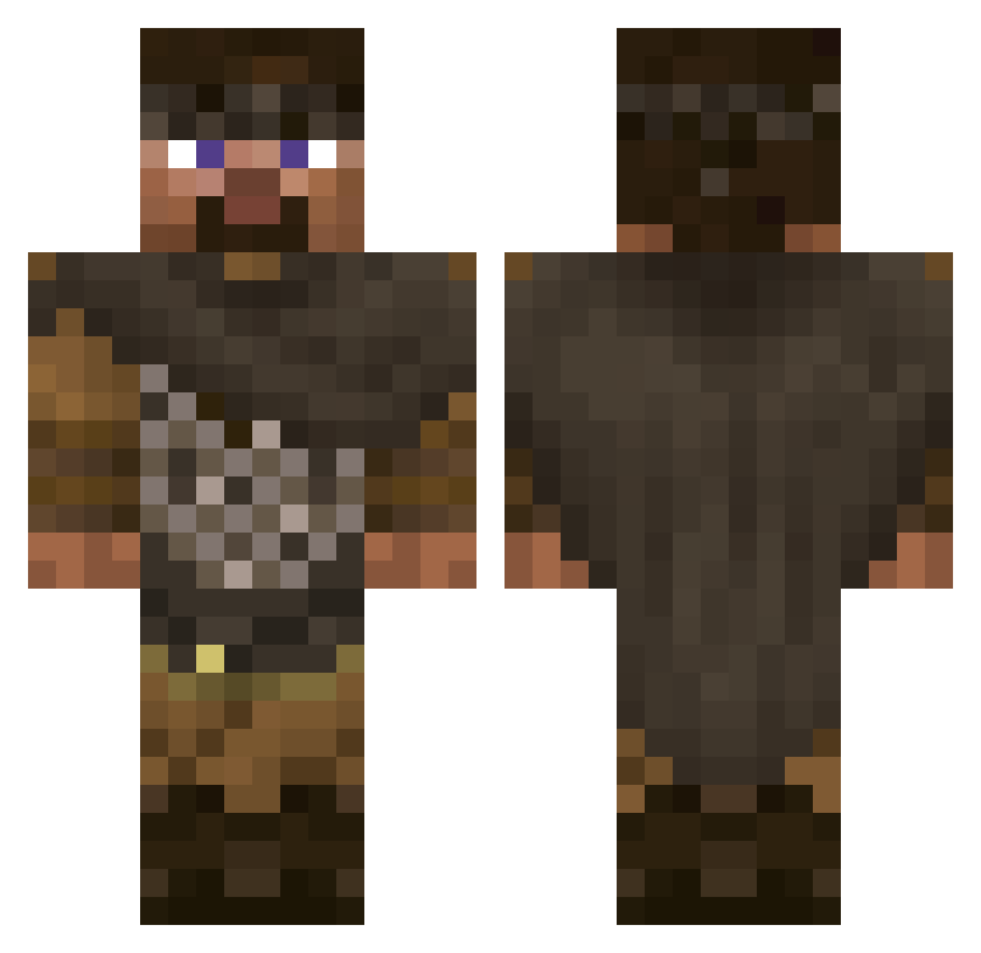 Aycile Minecraft skin, front and back view