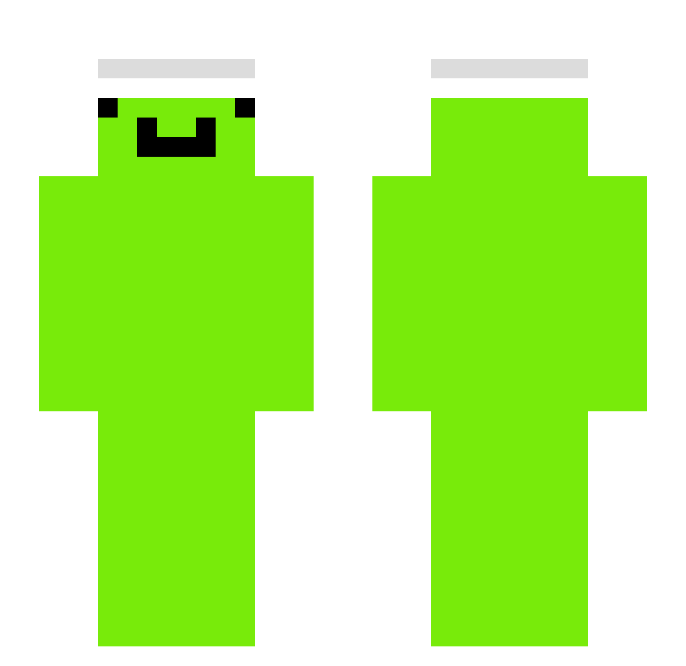 MoltenXD Minecraft skin, front and back view