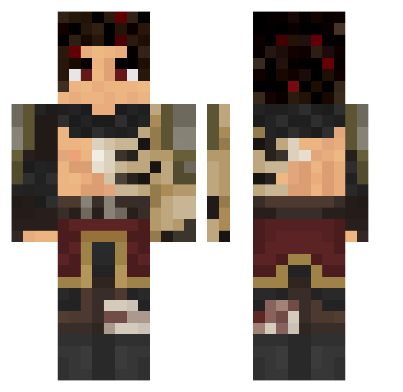 animepacan13 Minecraft skin, front and back view