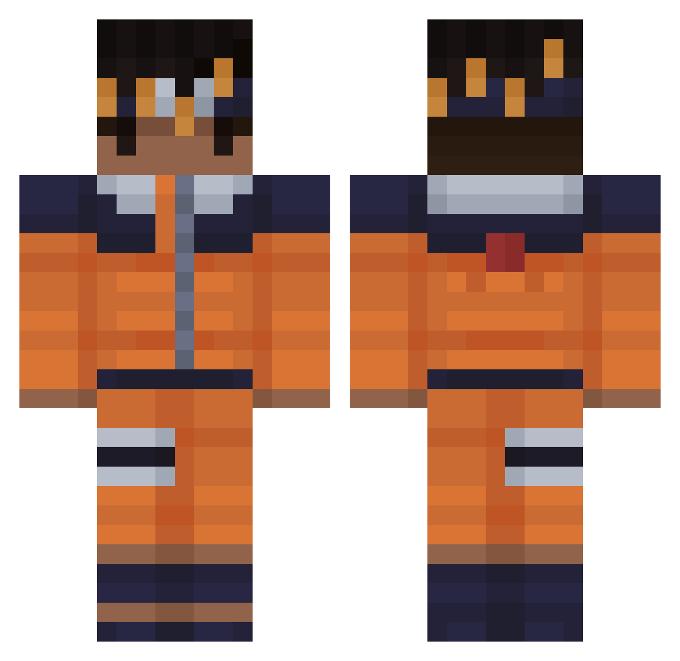 vXiltyEvo Minecraft skin, front and back view