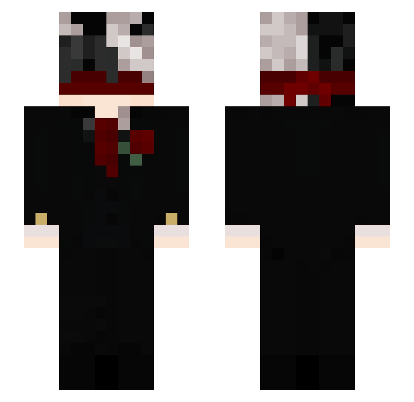 JustBrick25 Minecraft skin, front and back view