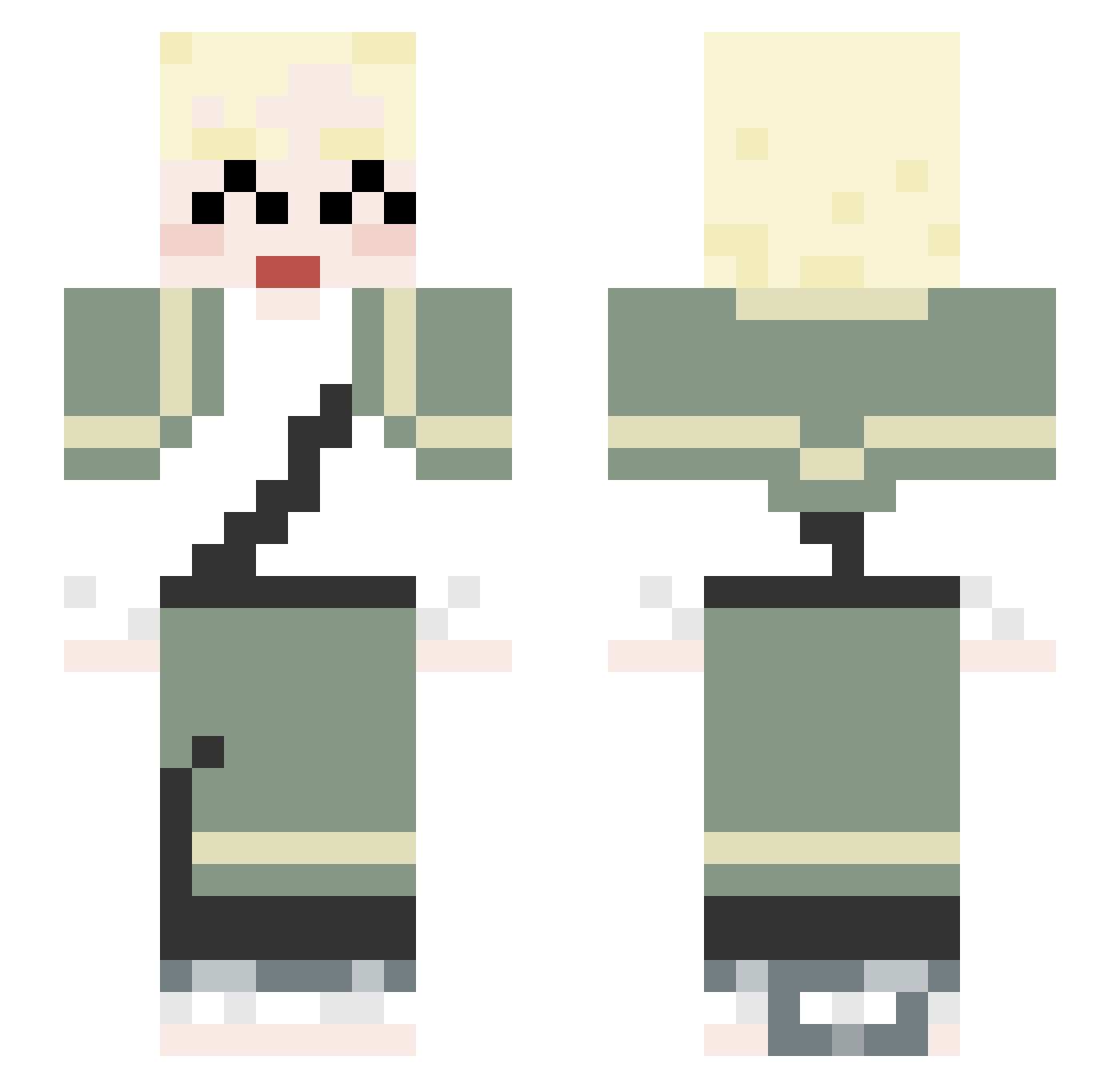 kimbongdal Minecraft skin, front and back view