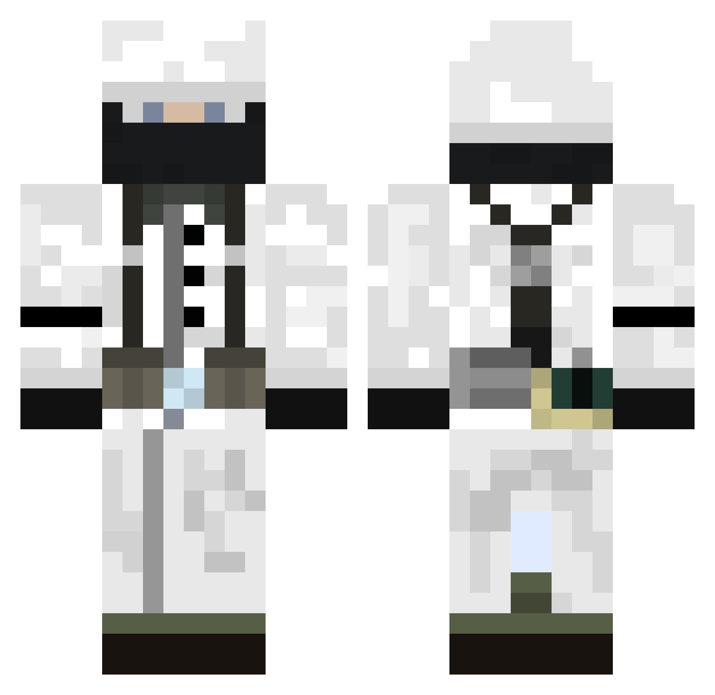 afraid030 Minecraft skin, front and back view