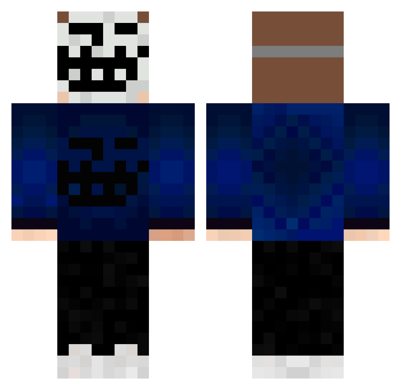 KataKaj Minecraft skin, front and back view