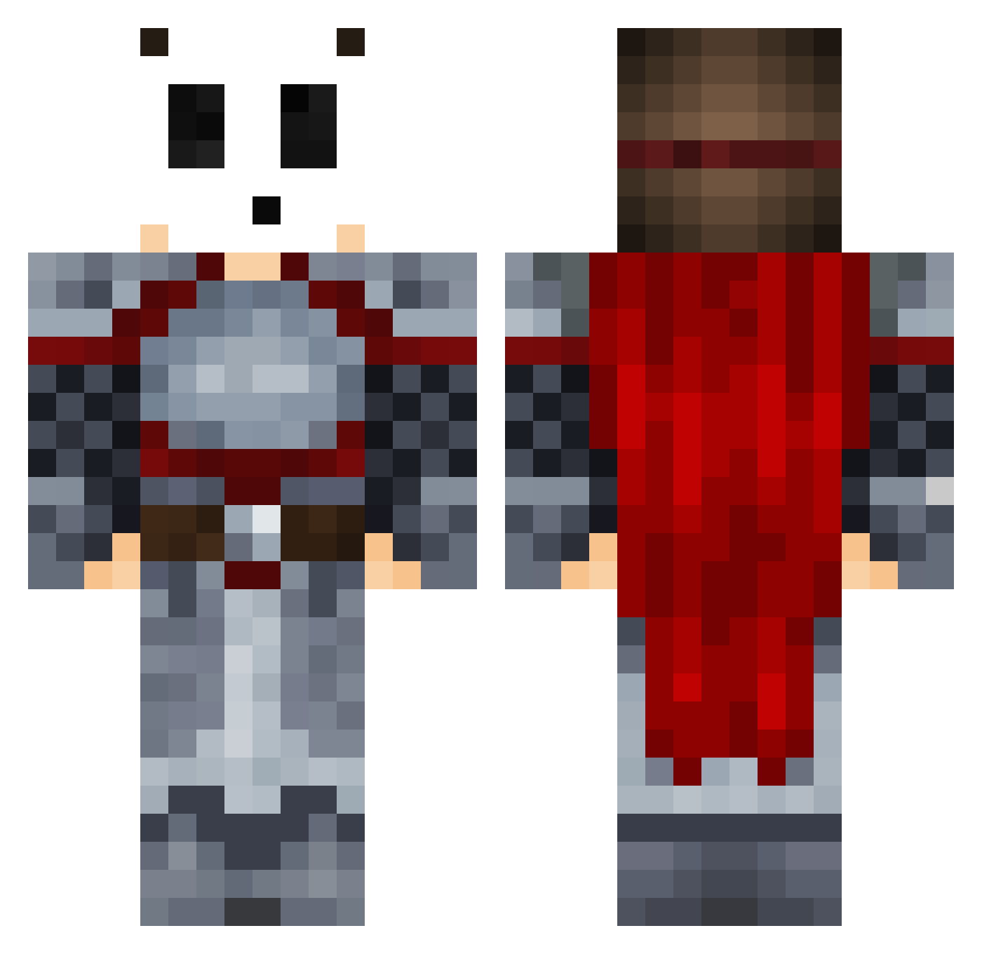 tiggomat Minecraft skin, front and back view