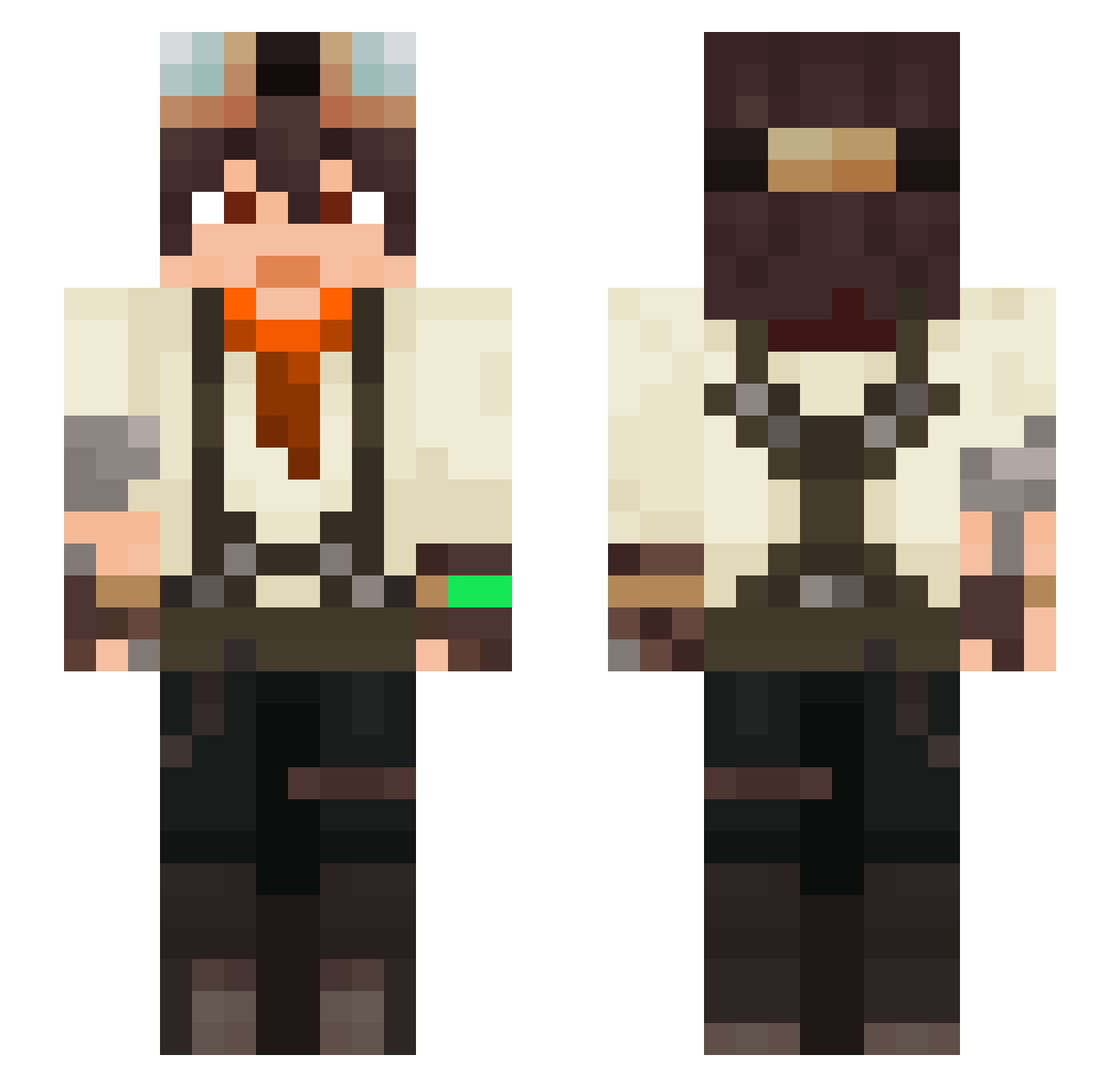 Silkhide Minecraft skin, front and back view