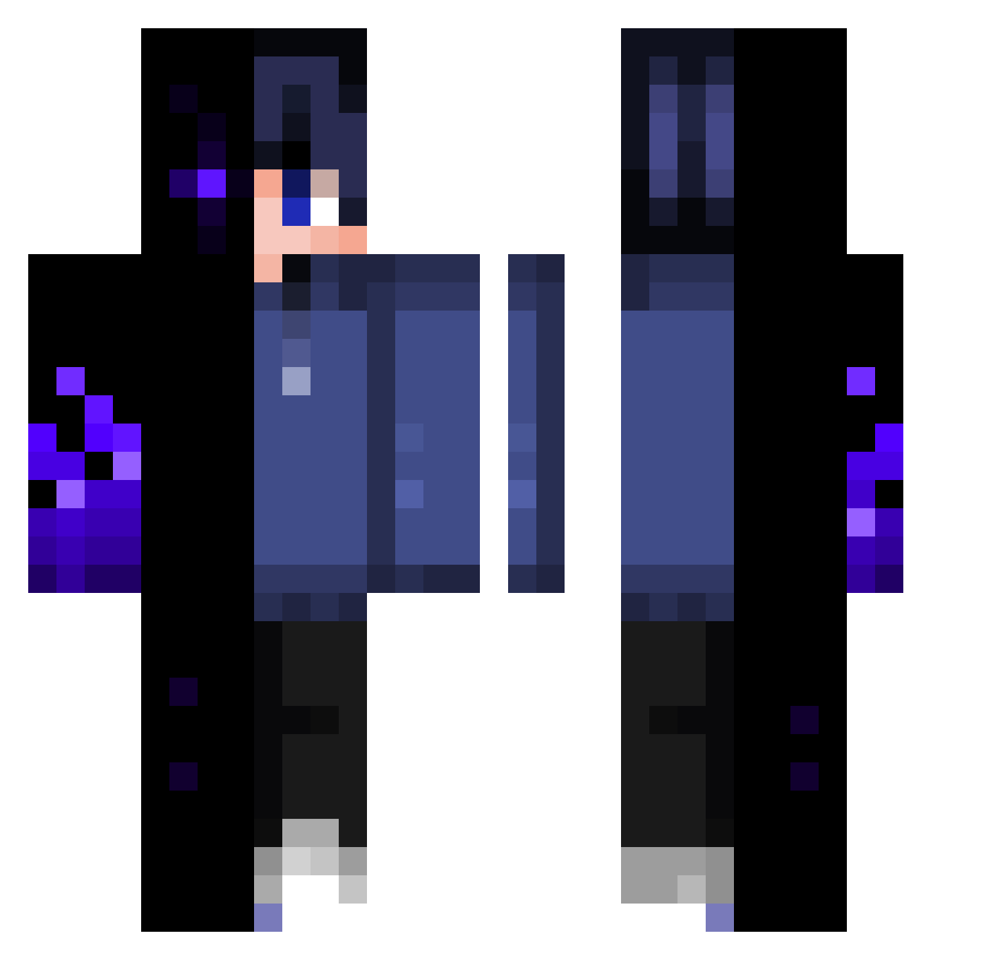 Samuraibeater Minecraft skin, front and back view