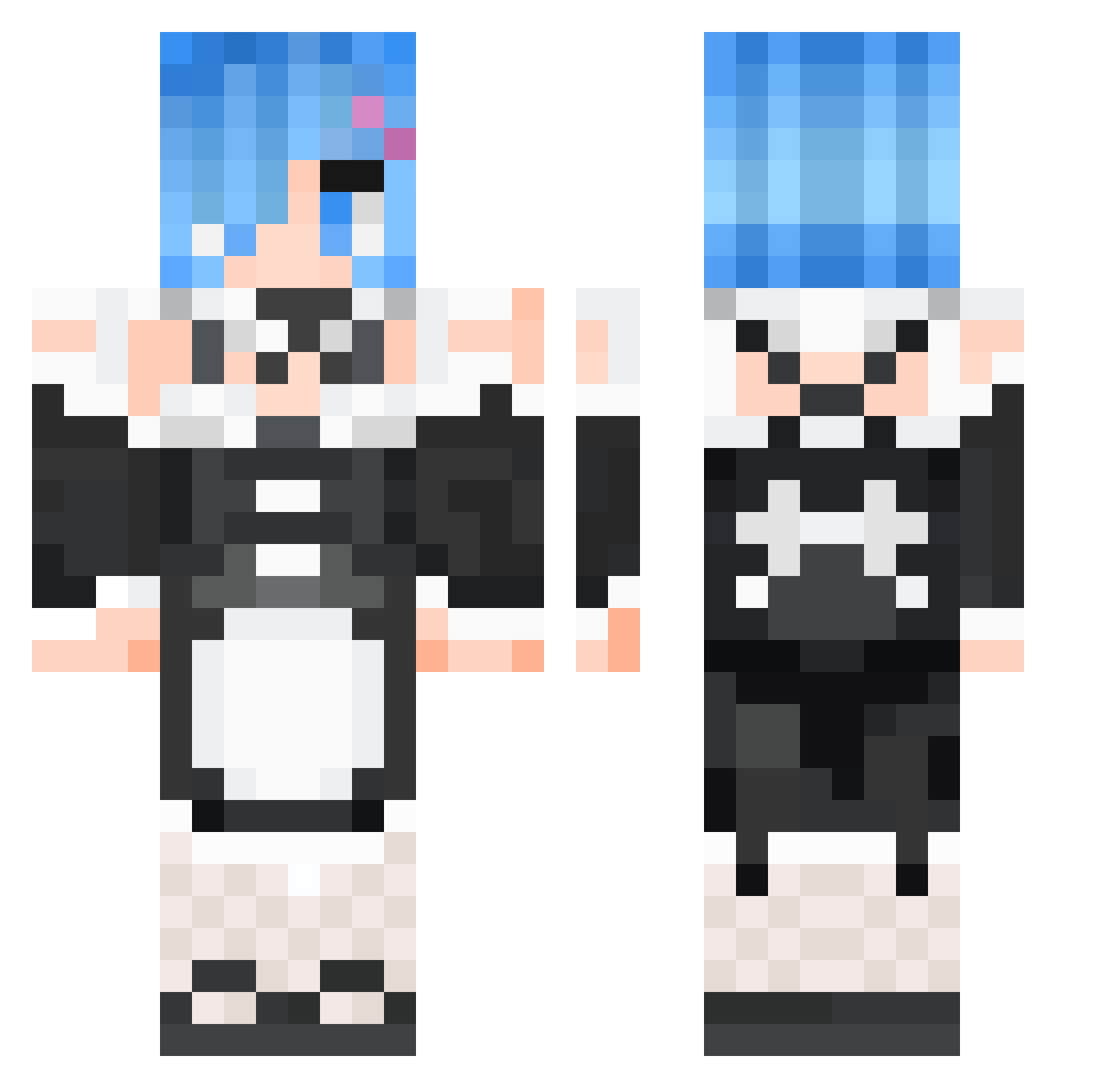 ezino2 Minecraft skin, front and back view