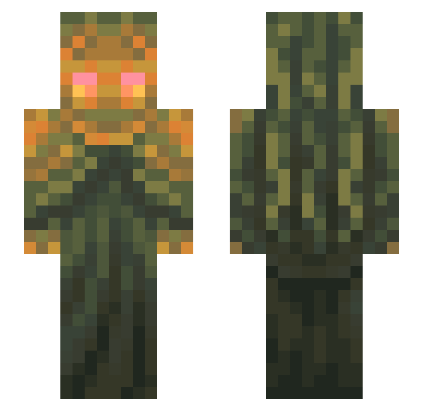 Daimios Minecraft skin, front and back view