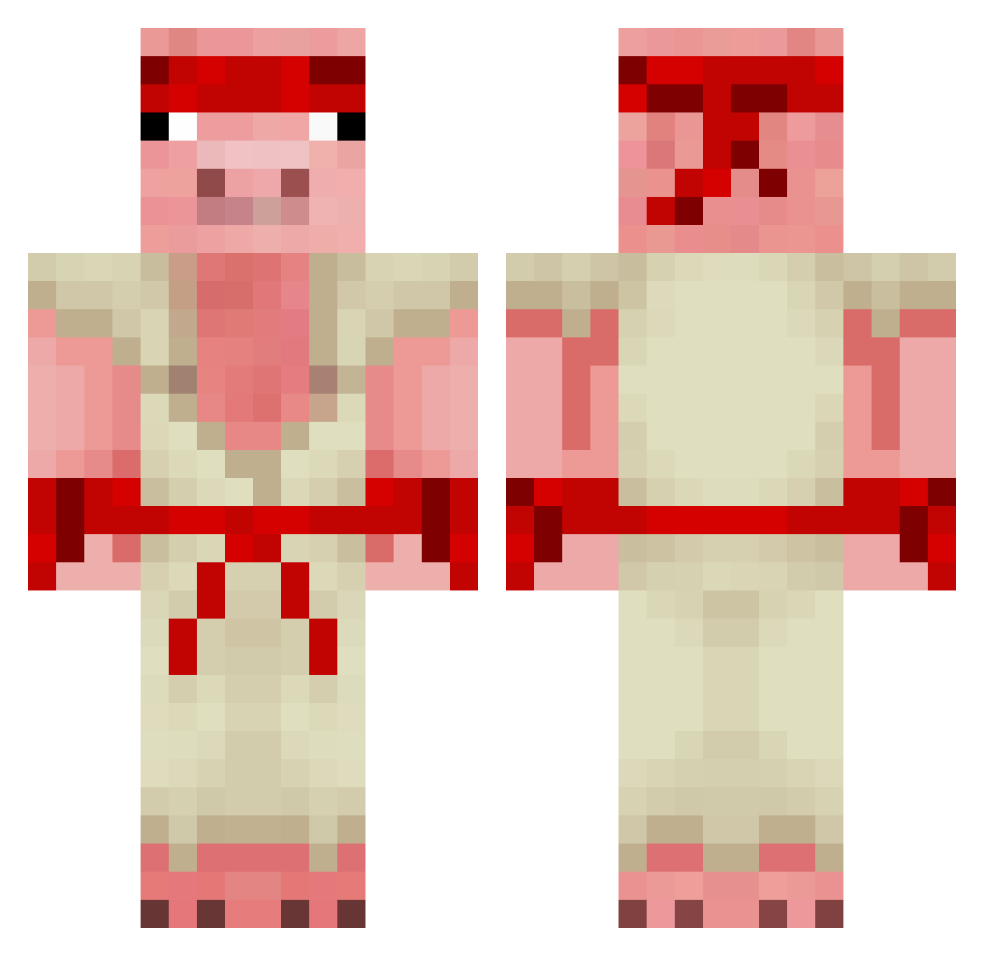 RhynoMC Minecraft skin, front and back view