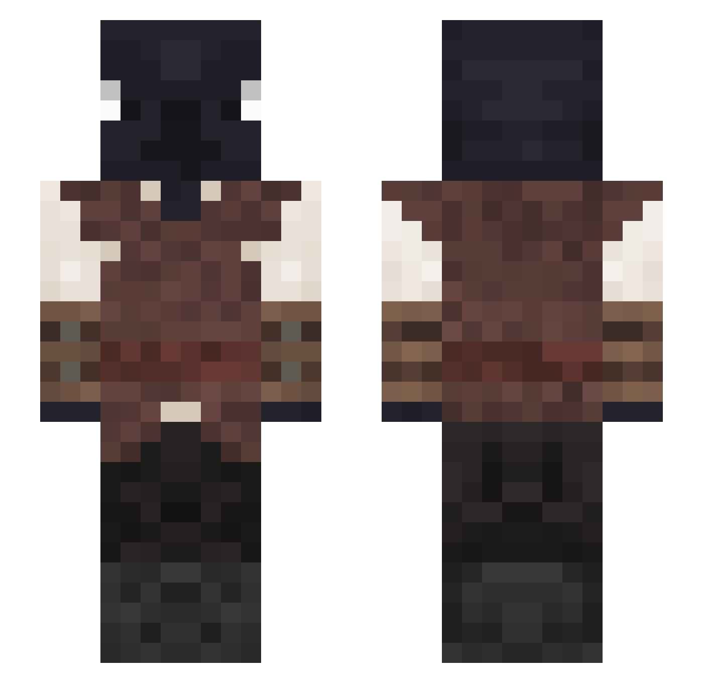 Marco_Mars Minecraft skin, front and back view