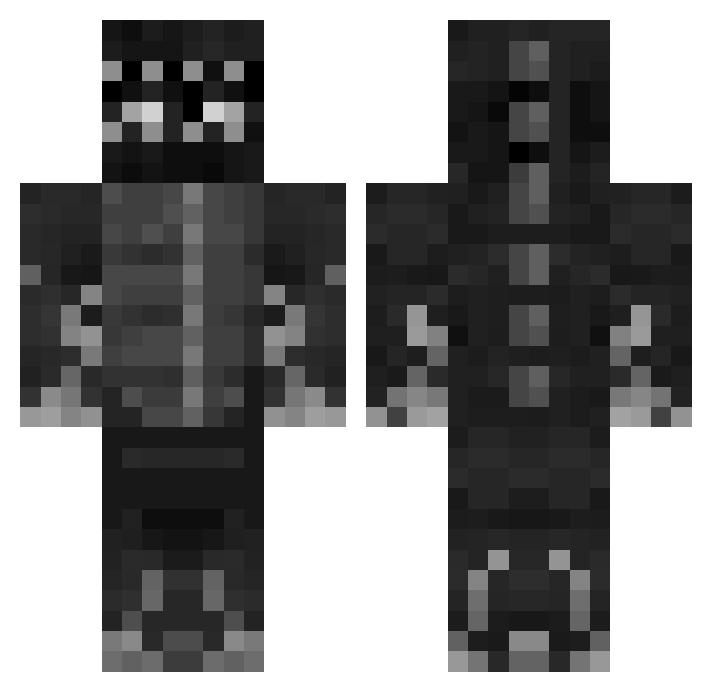 NeverFlame42 Minecraft skin, front and back view