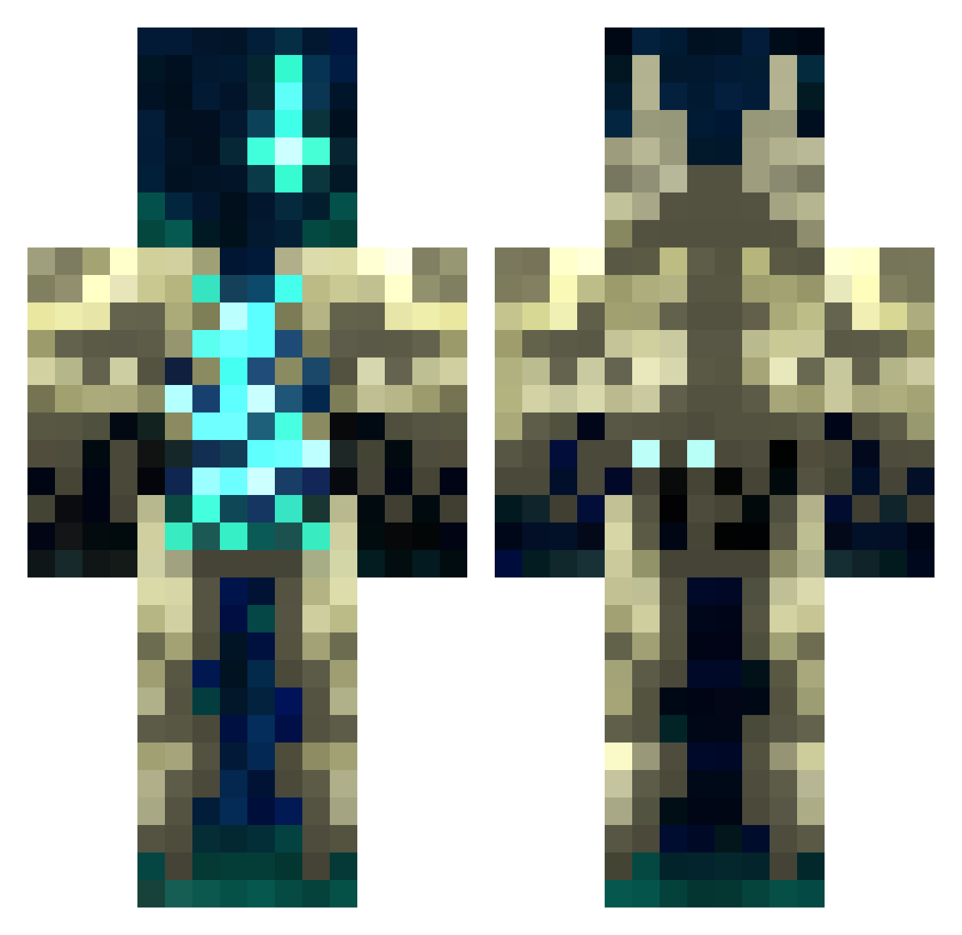 Ambogan Minecraft skin, front and back view
