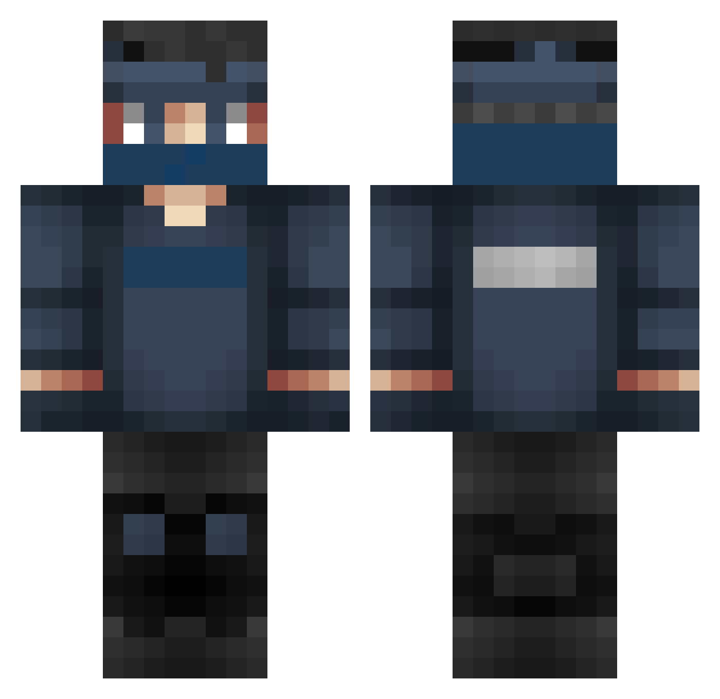 Carter90 Minecraft skin, front and back view