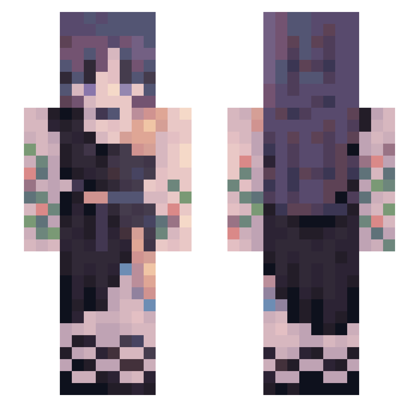 UmaTheArachne Minecraft skin, front and back view
