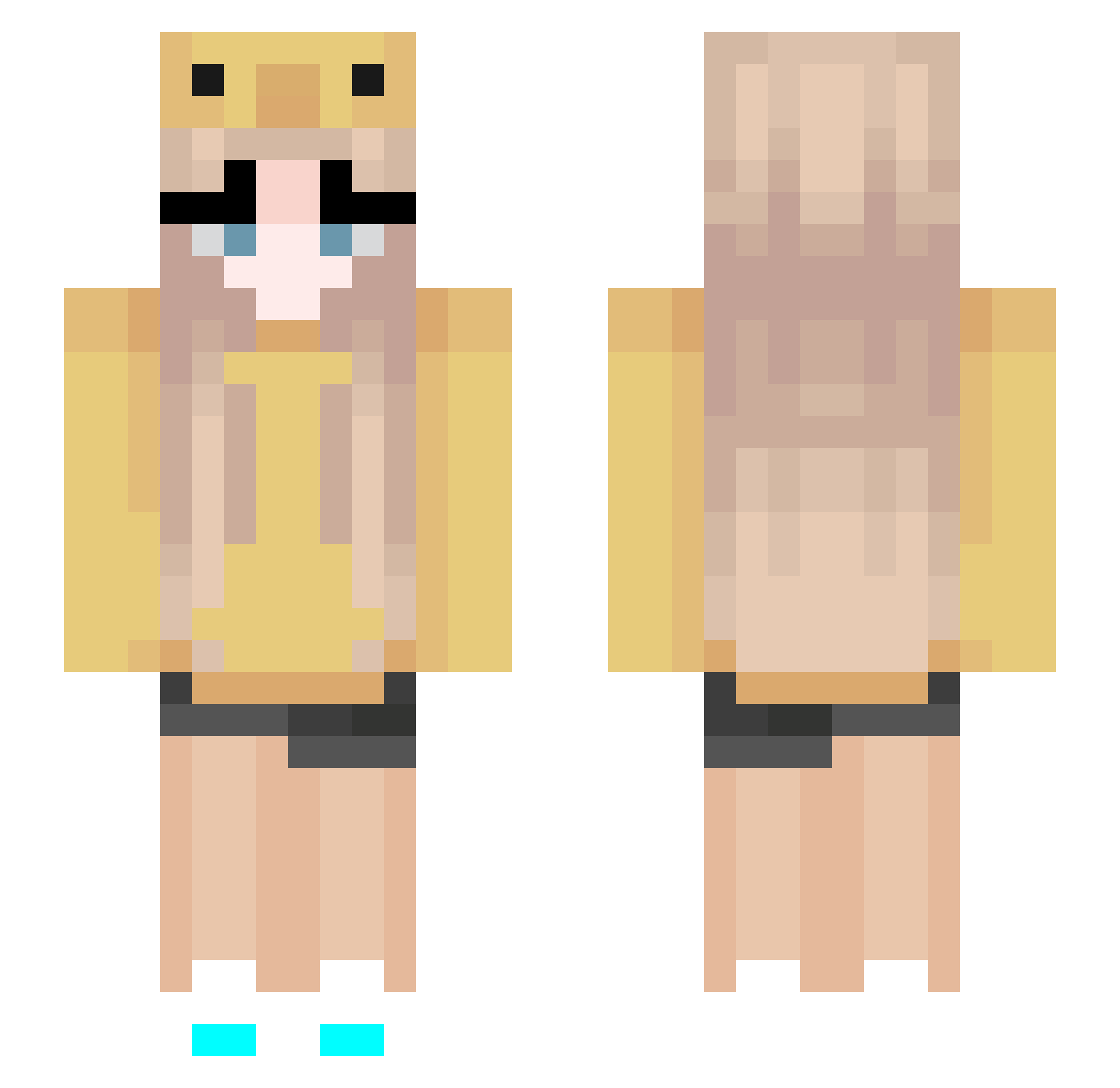 SuperTurtlesss Minecraft skin, front and back view