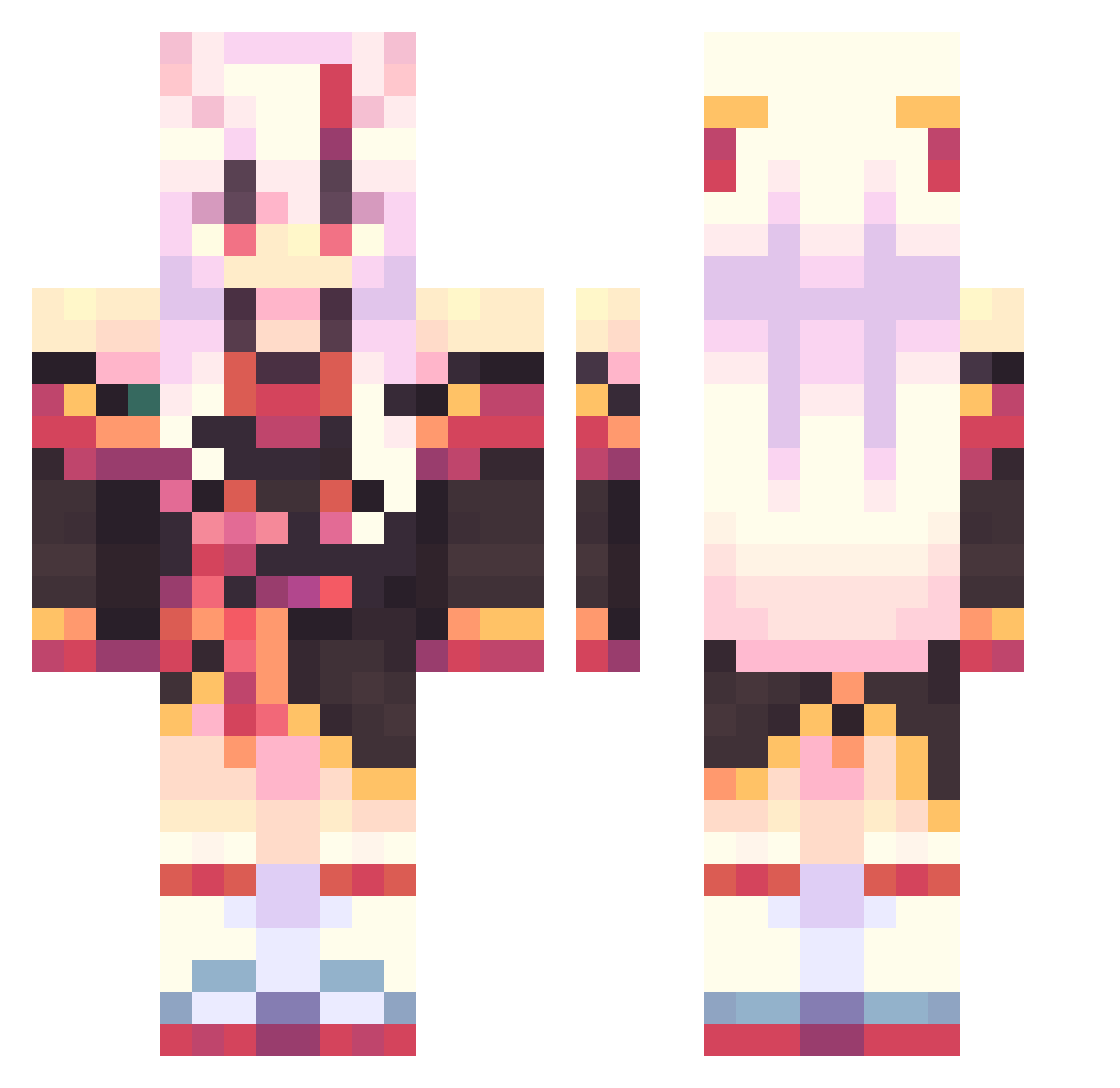 LUFU0412 Minecraft skin, front and back view