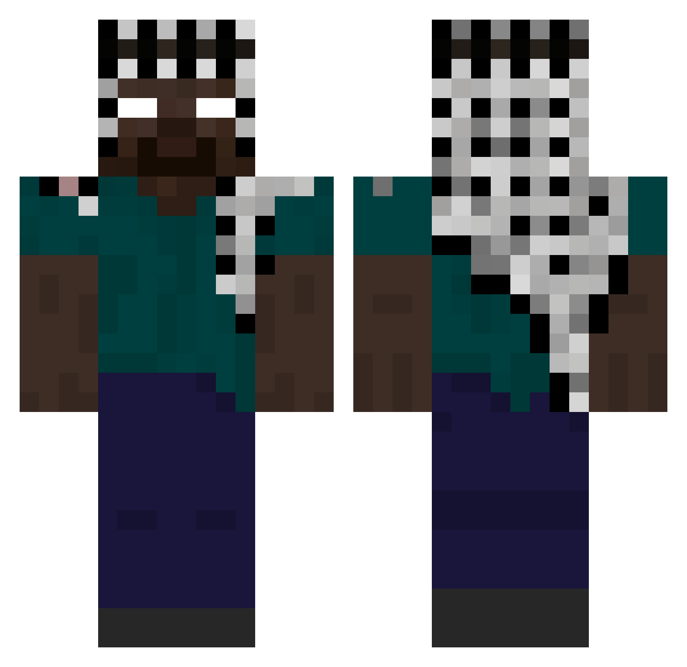 Sweet69XD Minecraft skin, front and back view