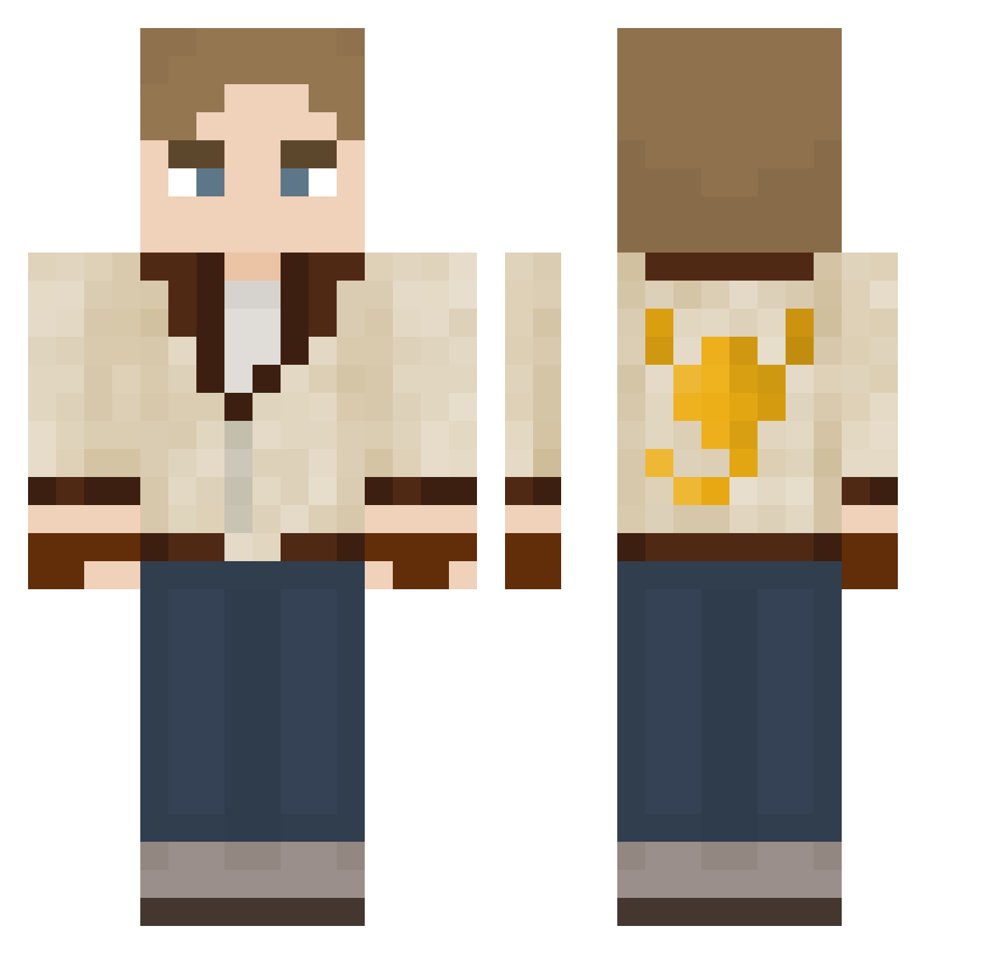 mongoseemann Minecraft skin, front and back view