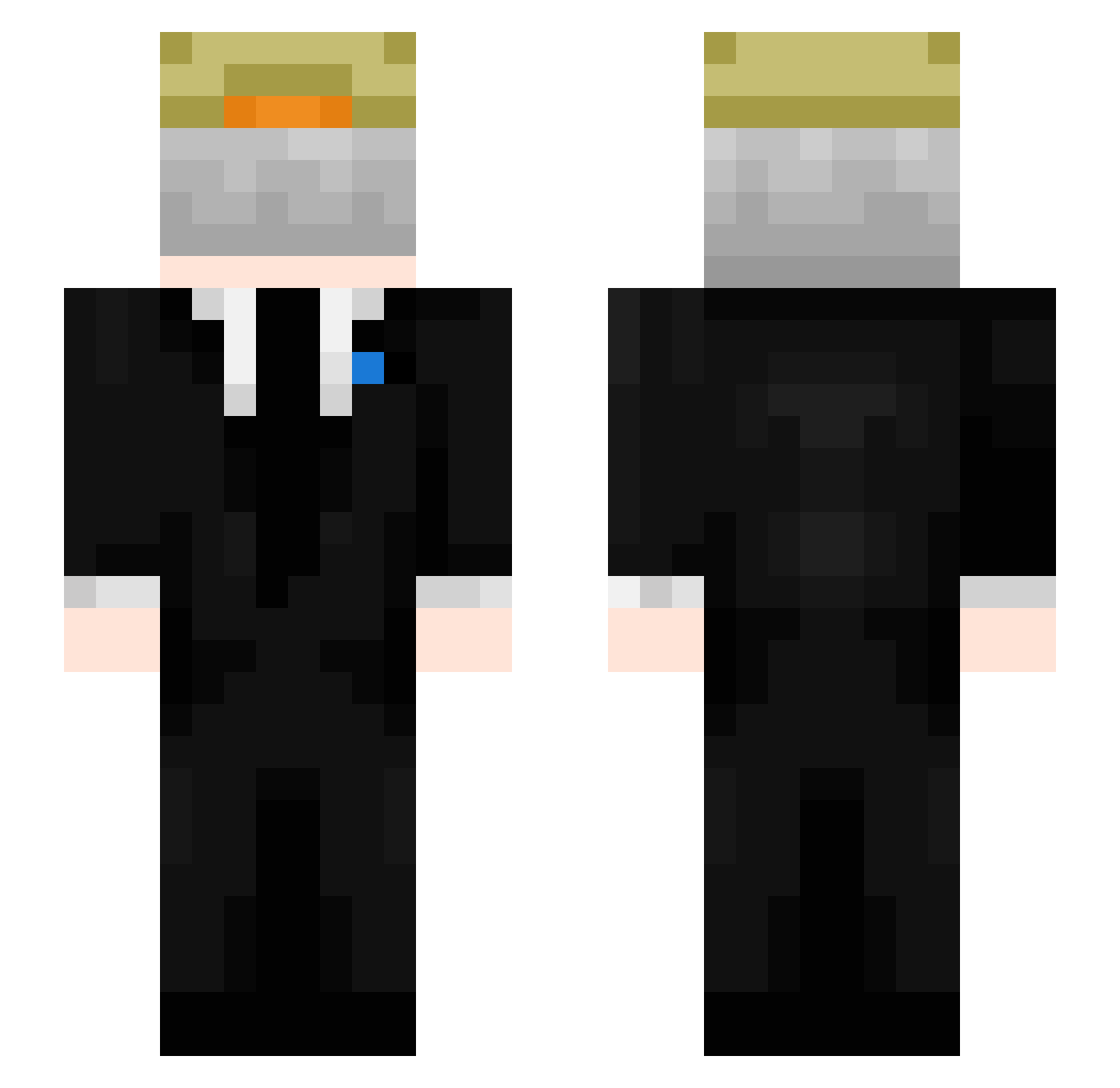 VillyBobo Minecraft skin, front and back view