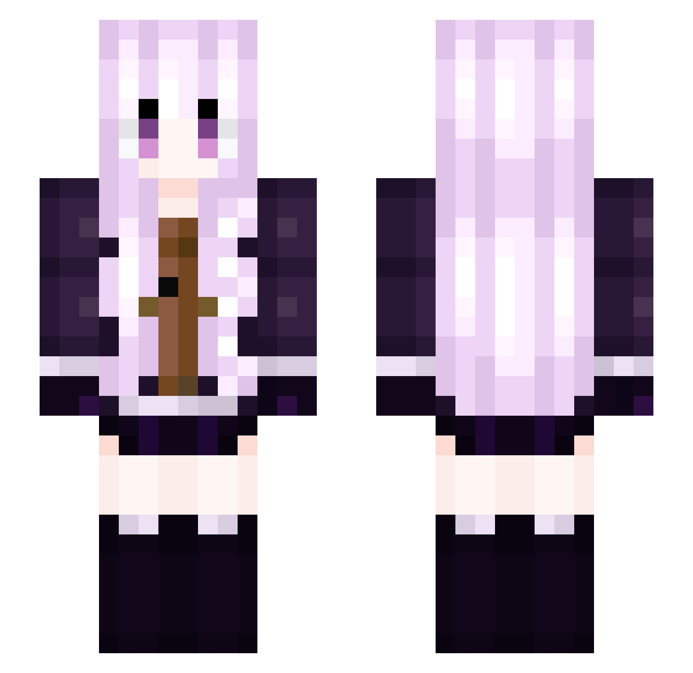 syphixz Minecraft skin, front and back view