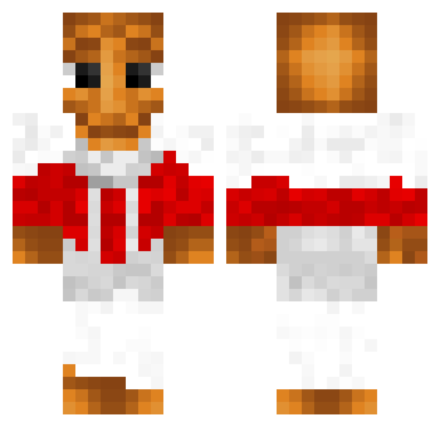 vTeshi Minecraft skin, front and back view