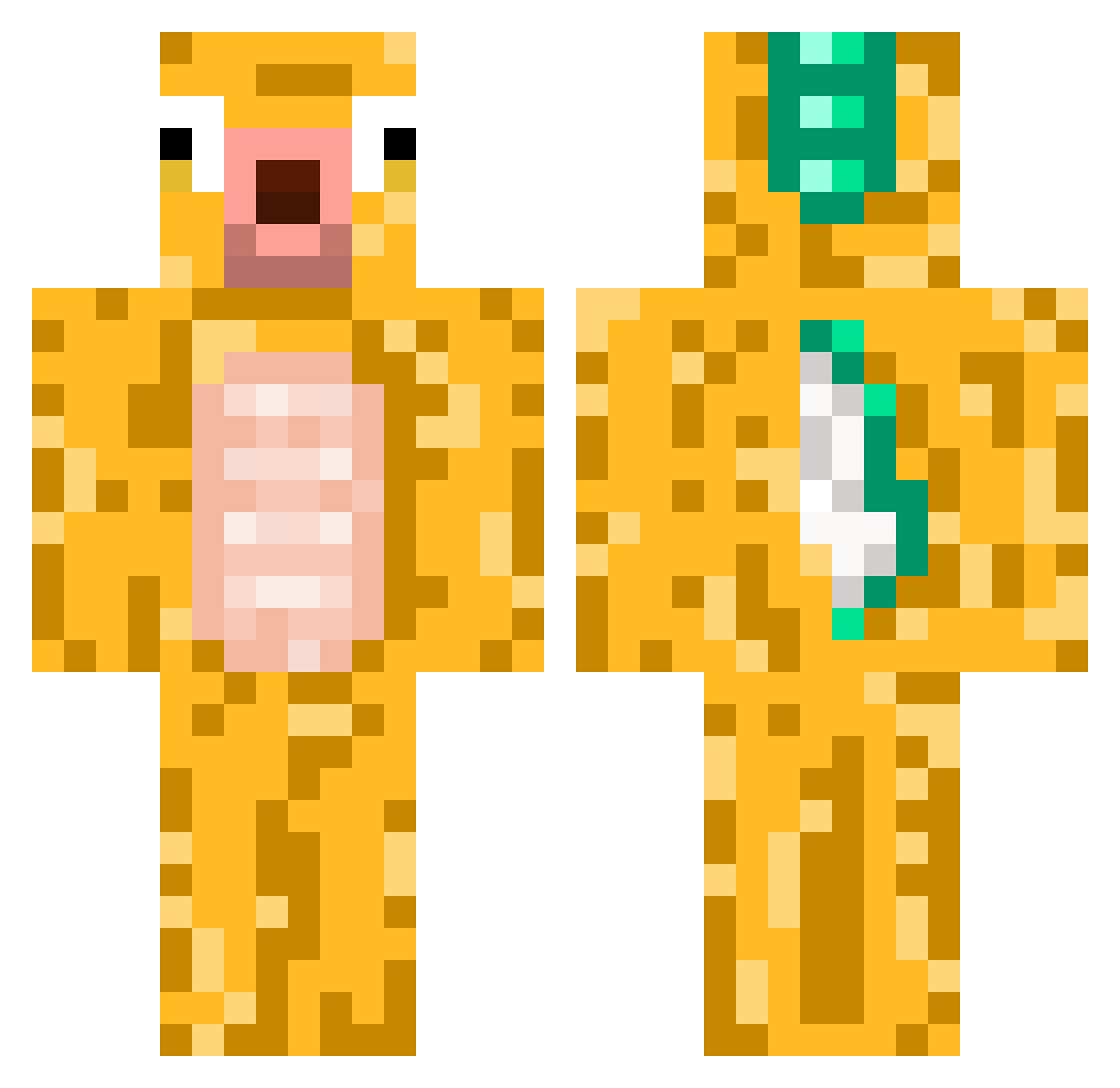 Taaaan Minecraft skin, front and back view