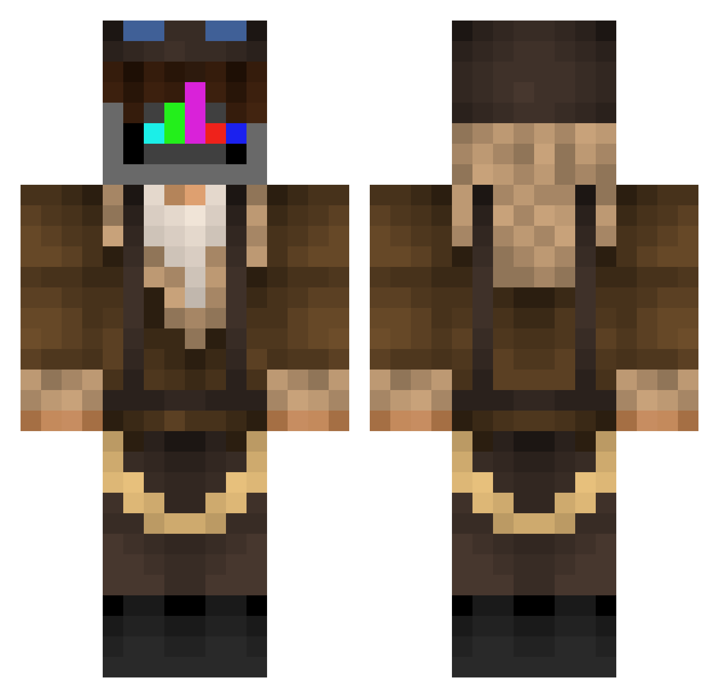 rubberegg3 Minecraft skin, front and back view