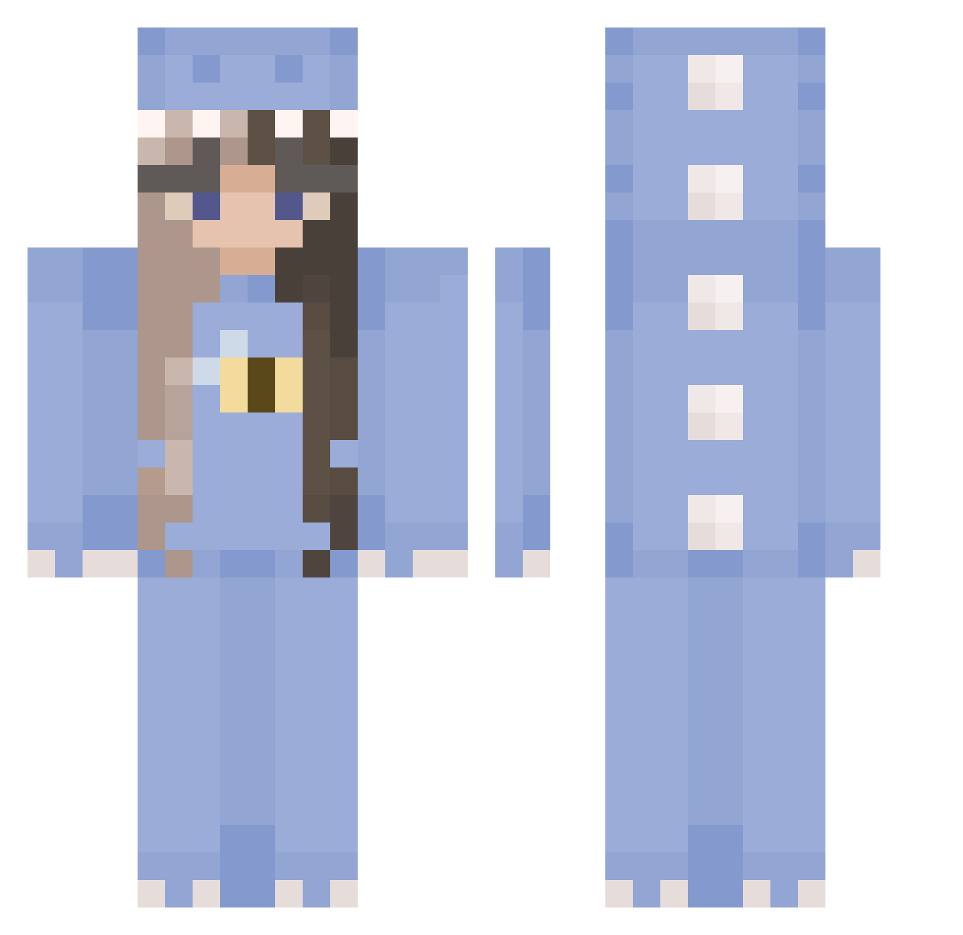vyang Minecraft skin, front and back view