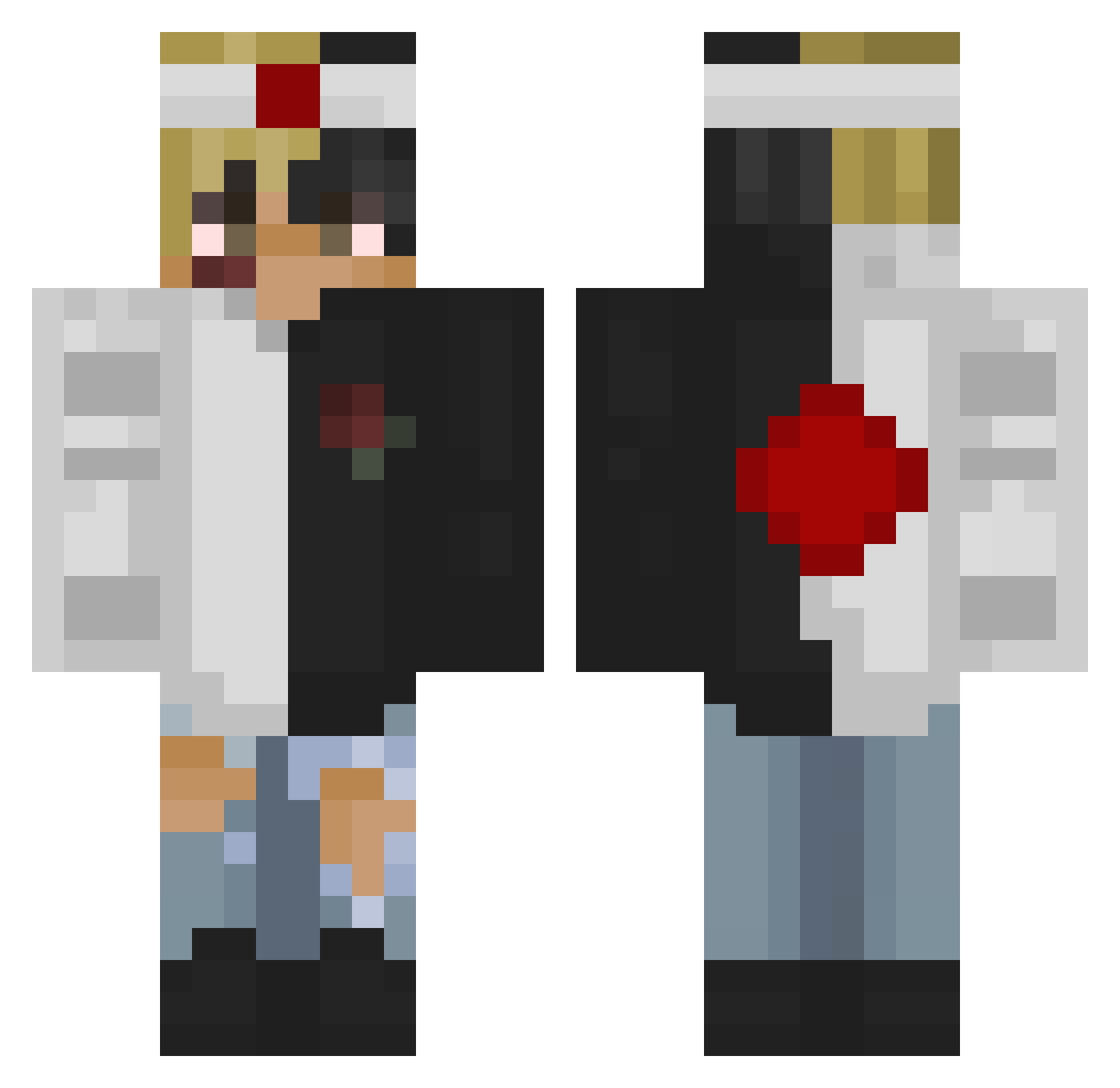 TeaShops Minecraft skin, front and back view